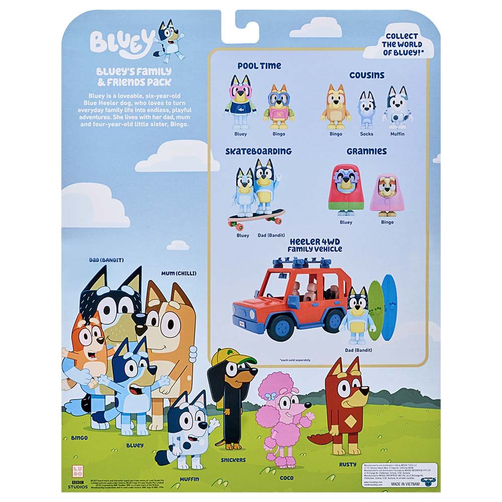 Bluey - Bluey's Family & Friends Figure Pack - 8 pcs