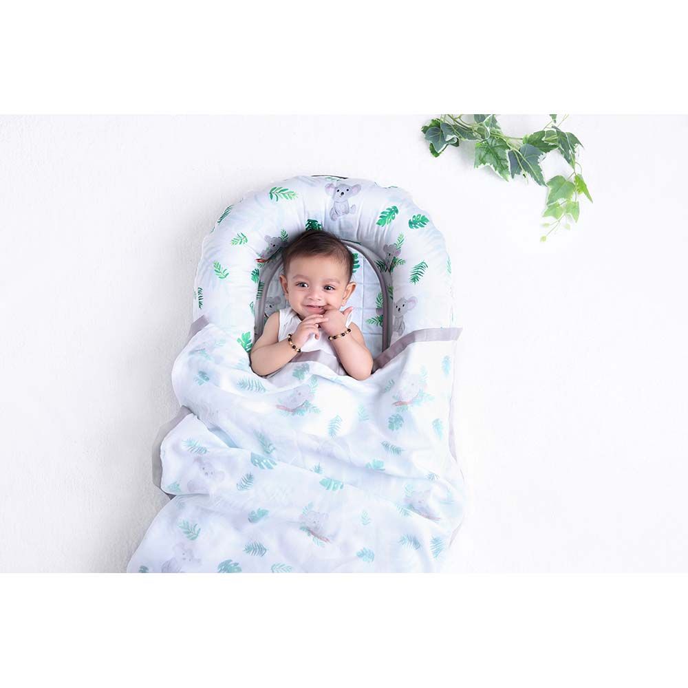 Fancy Fluff - Organic Baby Cocoon - Koala - Green (Exclusive)