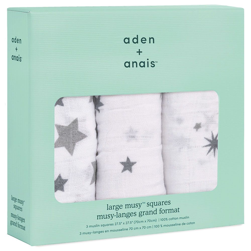 Aden + Anais - Pack of 3 Musy Muslin Squares - Twinkle