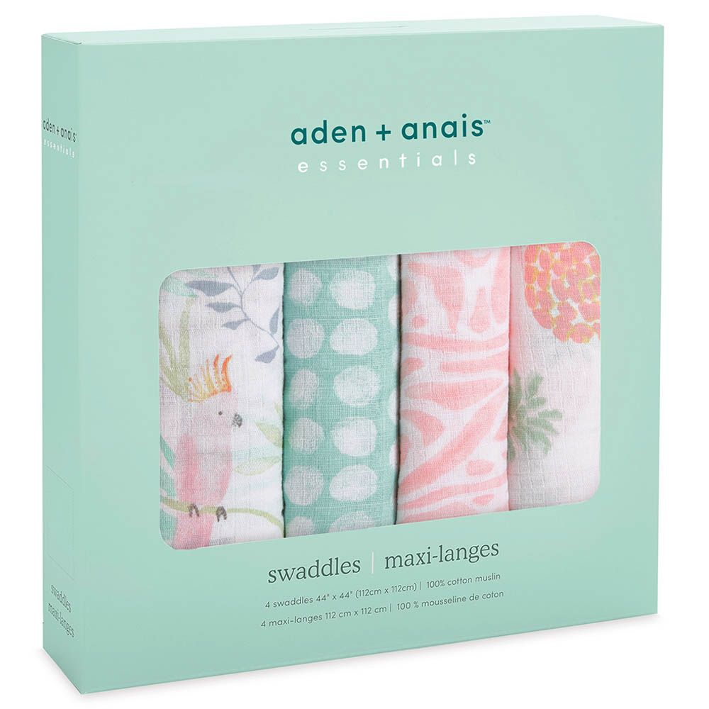 Aden + Anais - Essentials Pack of 4 Swaddles - Tropicalia