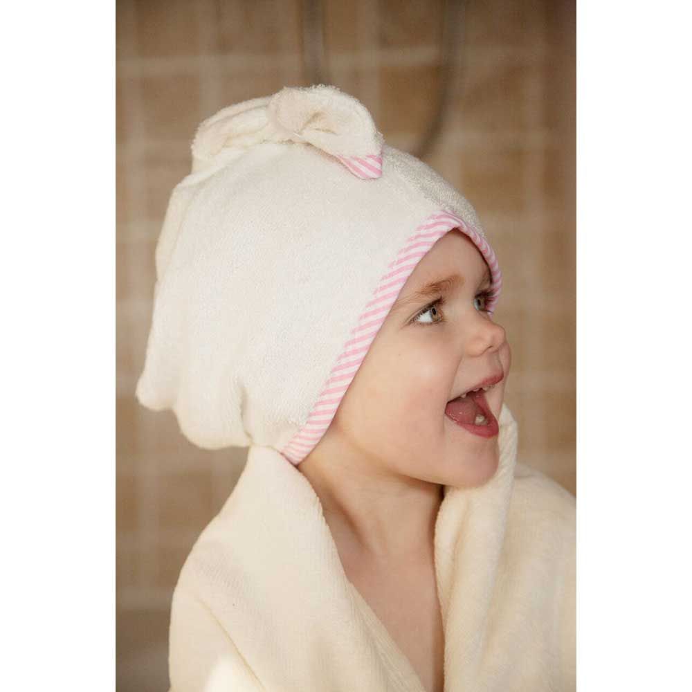 Cuddledry - Cuddletwist Bamboo Hair Towel - White & Pink Stripe