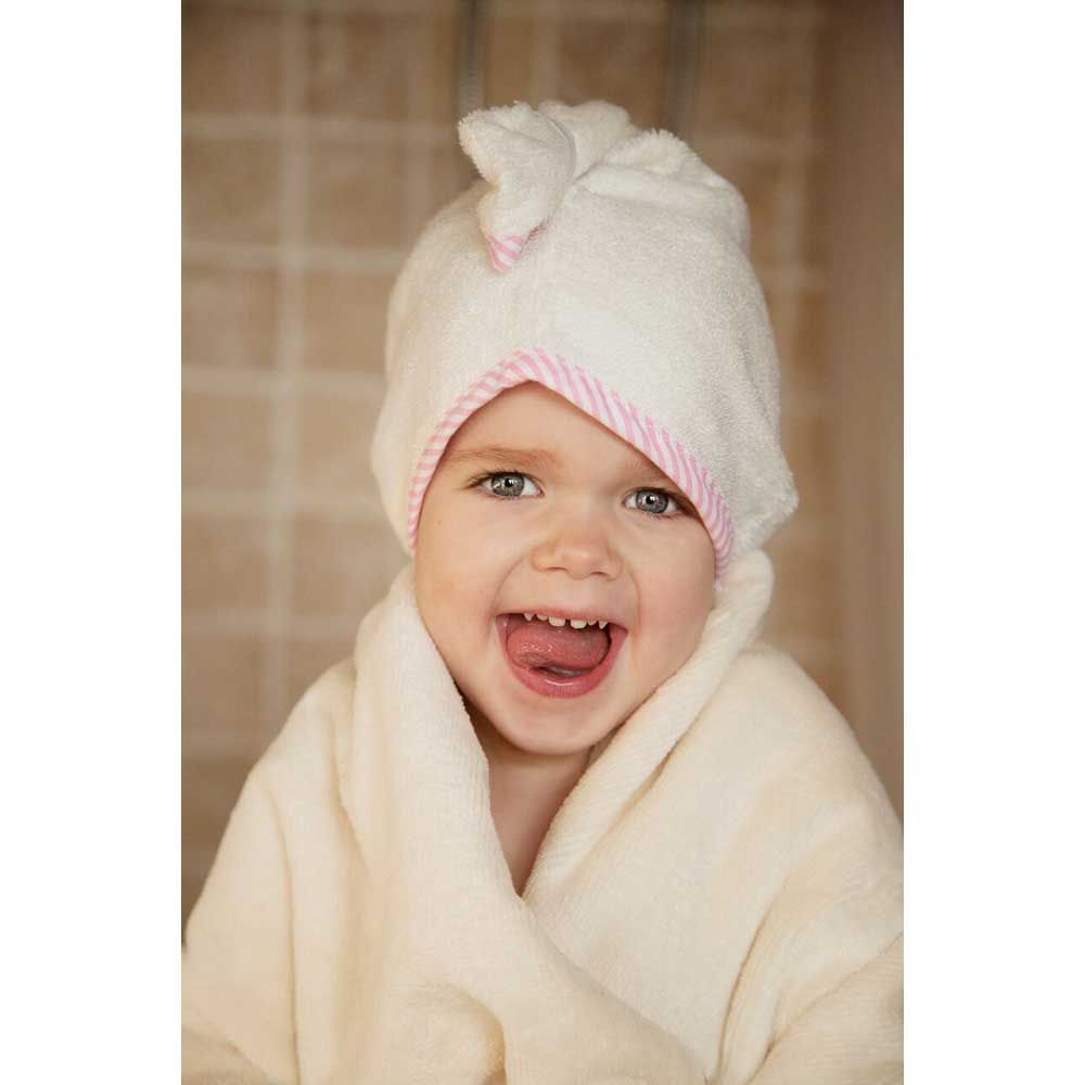 Cuddledry - Cuddletwist Bamboo Hair Towel - White & Pink Stripe