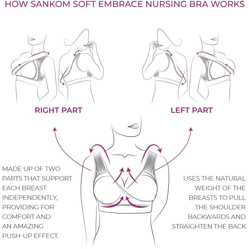 Sankom - Posture Bra With Lace - Pink