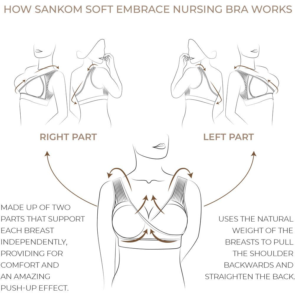 Sankom - Support & Posture Bra With Lace - White