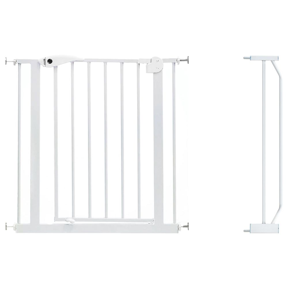 Baby Safe - Metal Safety Gate w/ 10 cm Extension - White