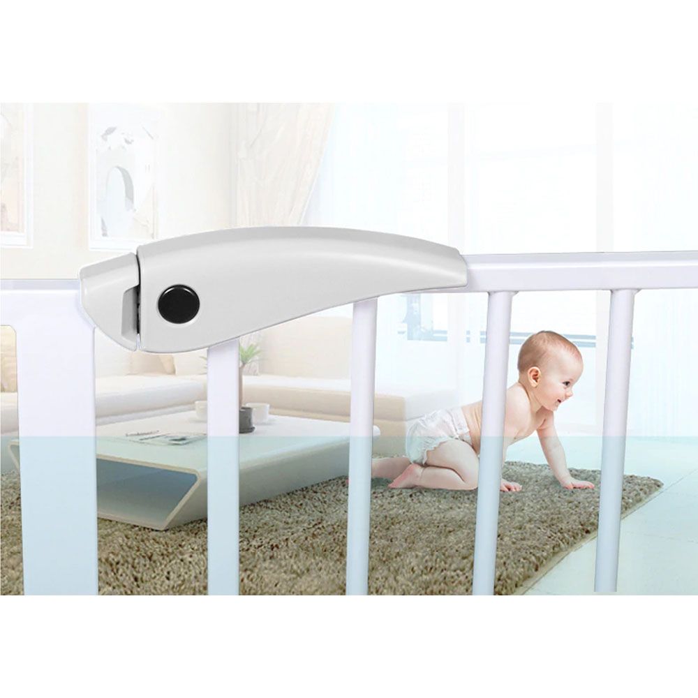 Baby Safe - Metal Safety Gate w/ 10 cm Extension - White