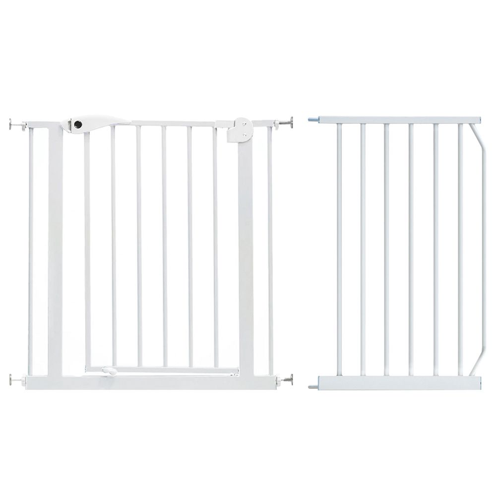 Baby Safe - Metal Safety Gate w/ 45 cm Extension - White