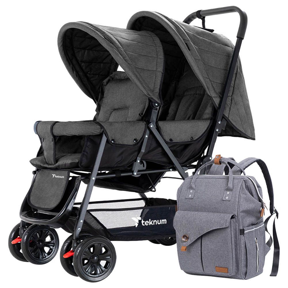 Teknum - Double Stroller Combo - Dark Grey