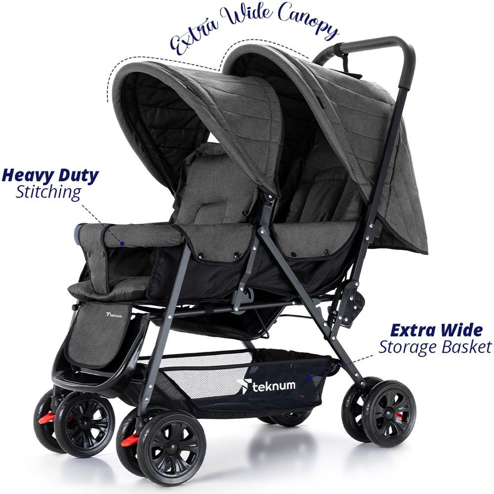 Teknum - Double Stroller Combo - Dark Grey