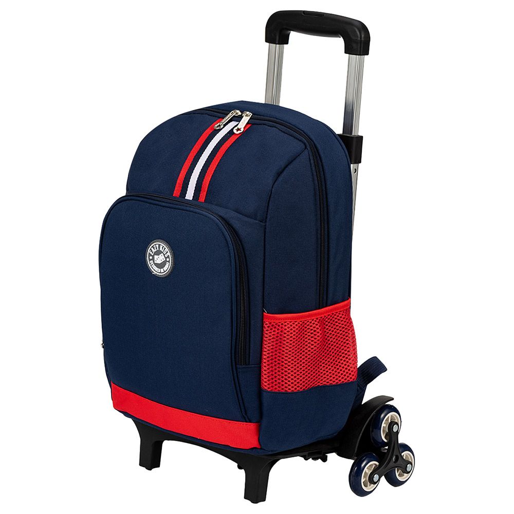 Eazy Kidz - School Bag w/ Trolley - 16-Inch - Blue/Red