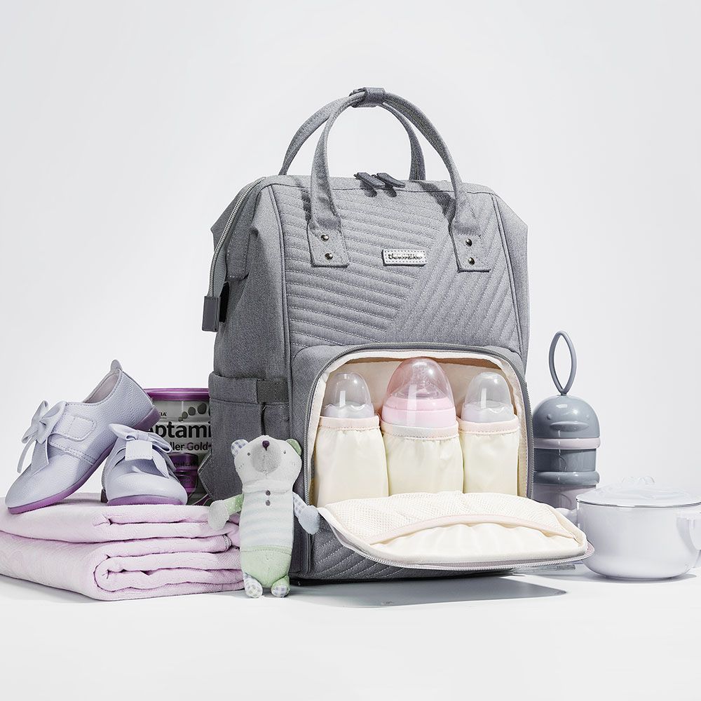 Sunveno - Diaper Bag & Diaper Caddy - Nova Grey