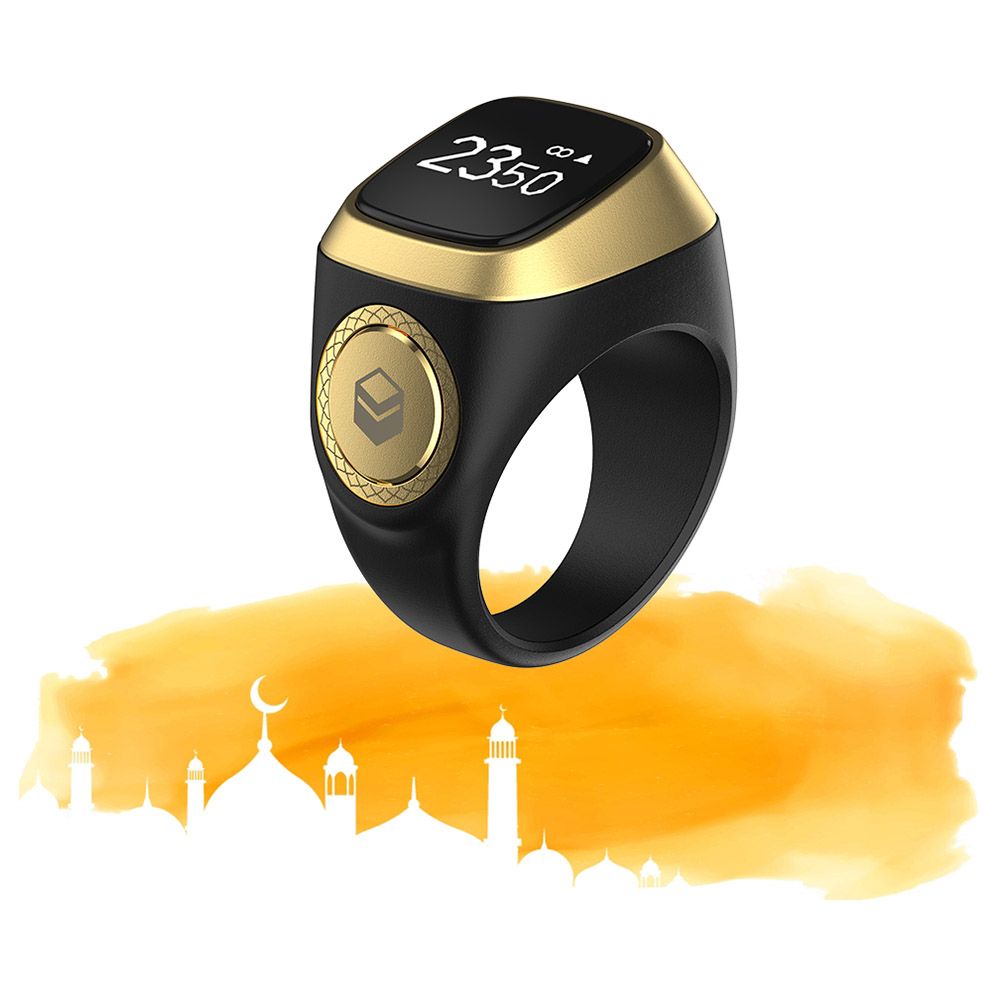 iQIBLA - Smart Tasbih Zikr1 Lite Ring - Black - 18mm