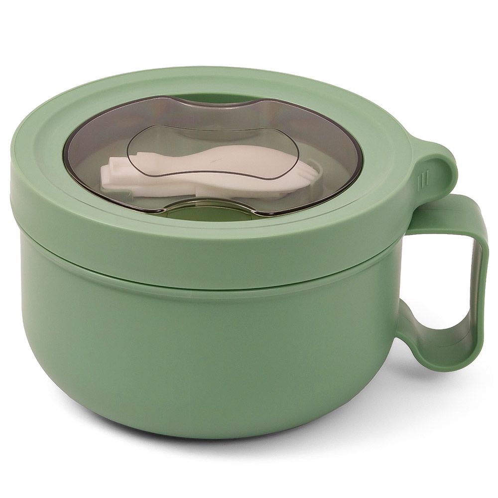 Eazy Kids - Stainless Steel Lunch Box with Folding Spoon - 850ml - Green