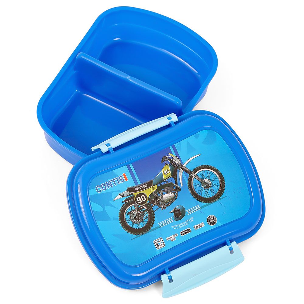 Eazy Kids - Bike Print Lunch Box w/ Bottle - Blue