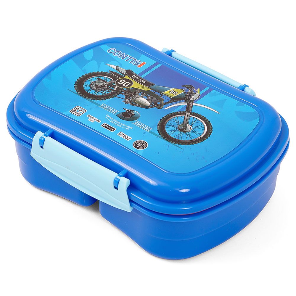 Eazy Kids - Bike Print Lunch Box w/ Bottle - Blue