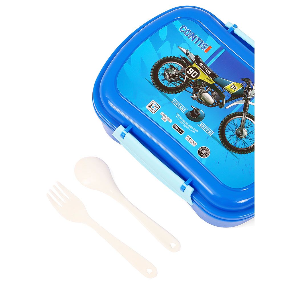 Eazy Kids - Bike Print Lunch Box w/ Bottle - Blue