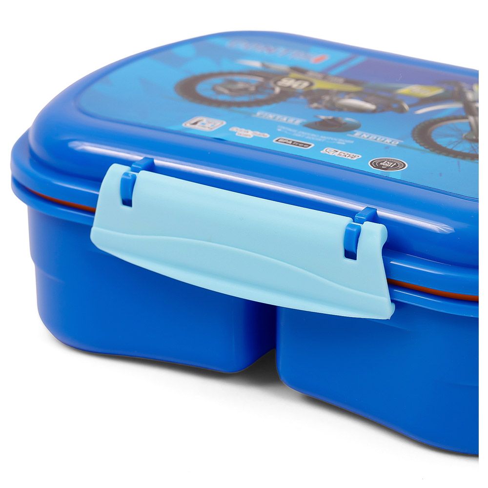 Eazy Kids - Bike Print Lunch Box w/ Bottle - Blue