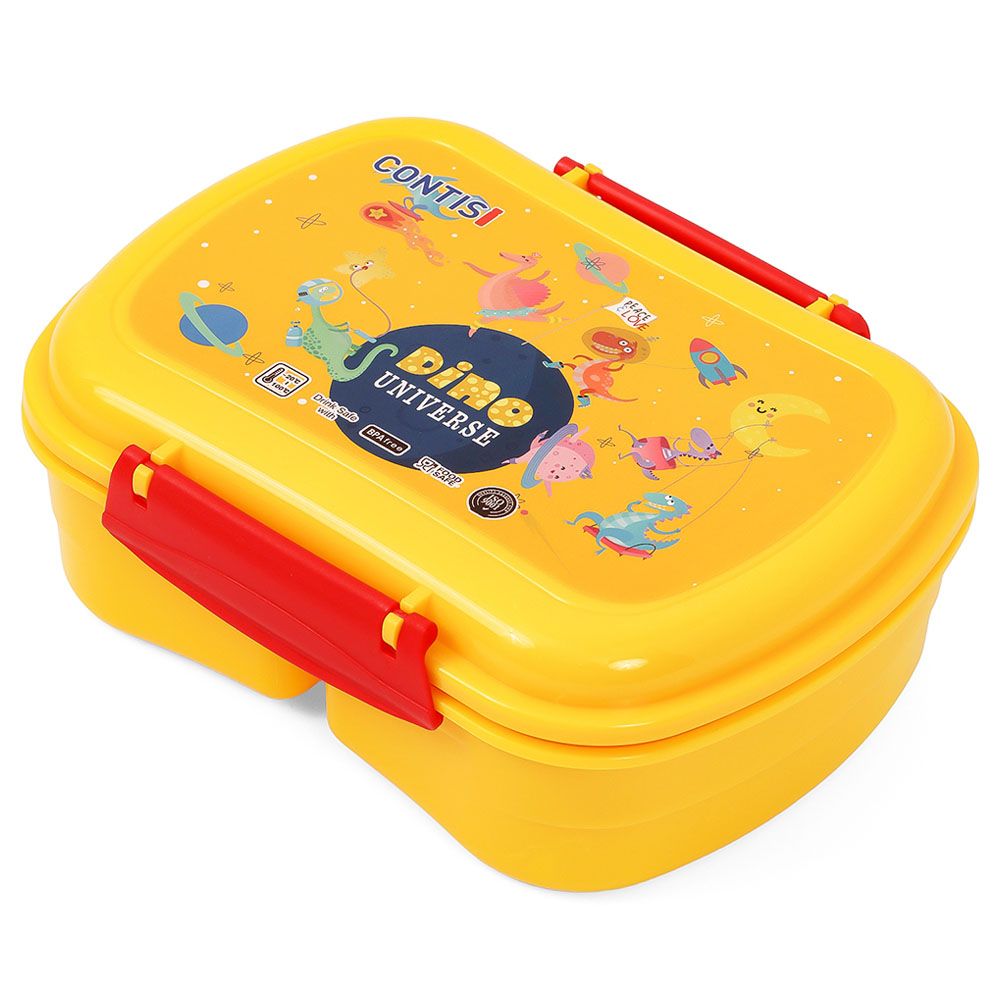 Eazy Kids - Dino Print Lunch Box w/ Bottle - Yellow