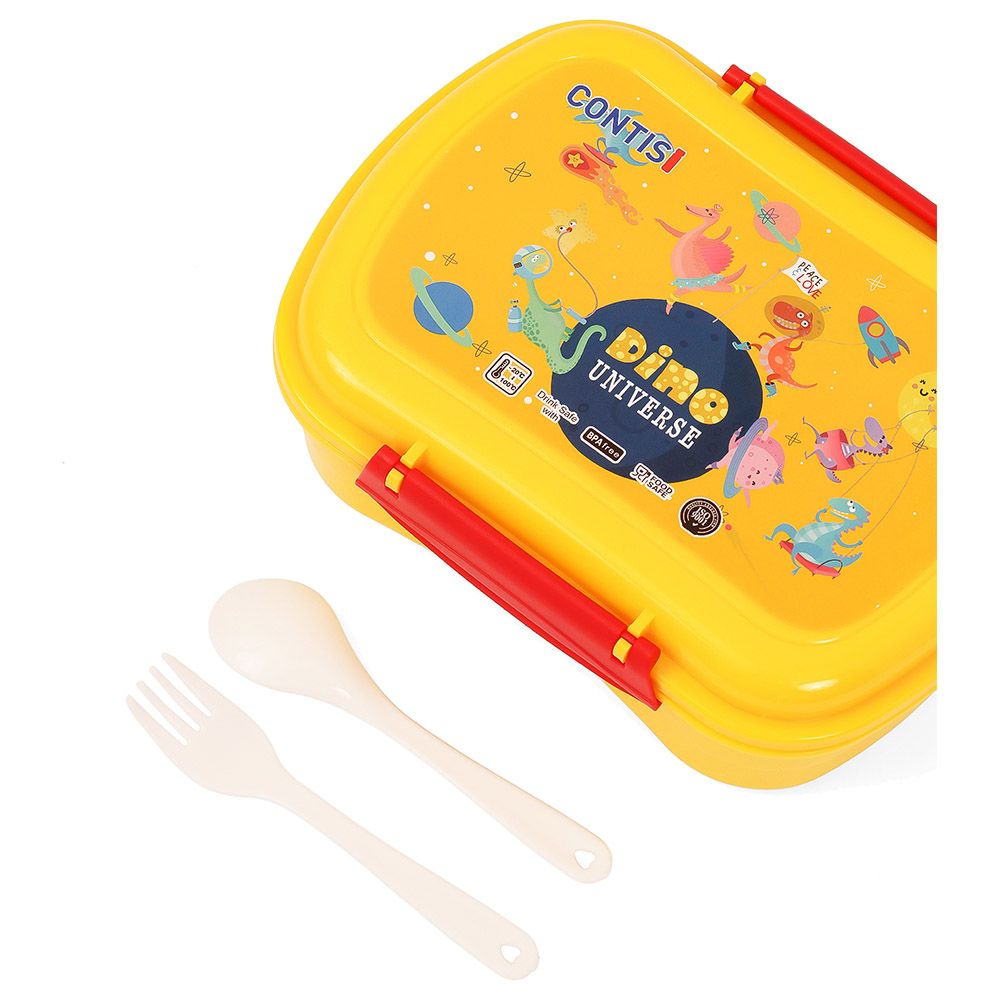 Eazy Kids - Dino Print Lunch Box w/ Bottle - Yellow