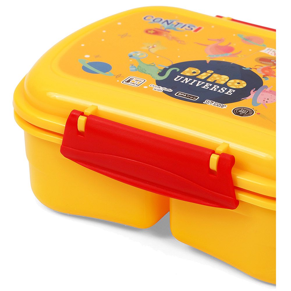 Eazy Kids - Dino Print Lunch Box w/ Bottle - Yellow