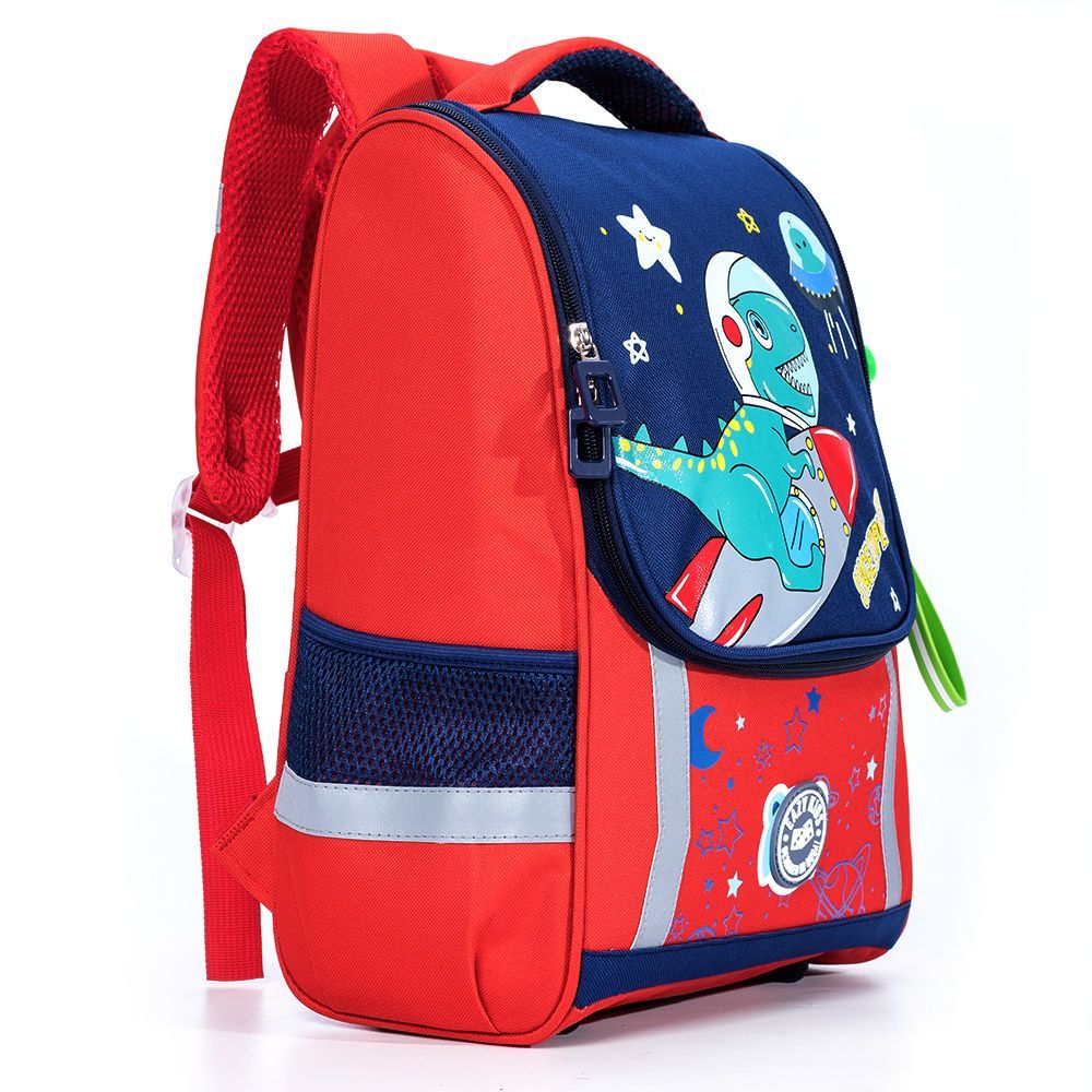 Eazy Kids School Bag Dino In Space Red - 14.6 Inch