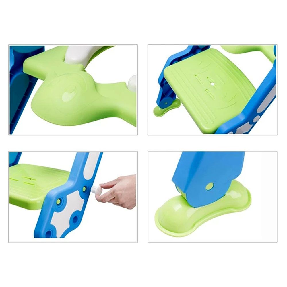 Eazy Kids - Step Stool Foldable Potty Trainer Seat - Green