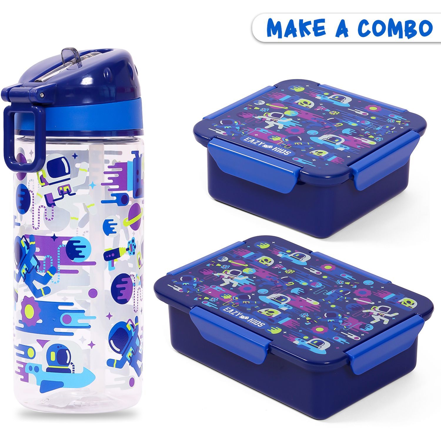 Eazy Kids - Astronauts Lunch Box 650ml - Blue