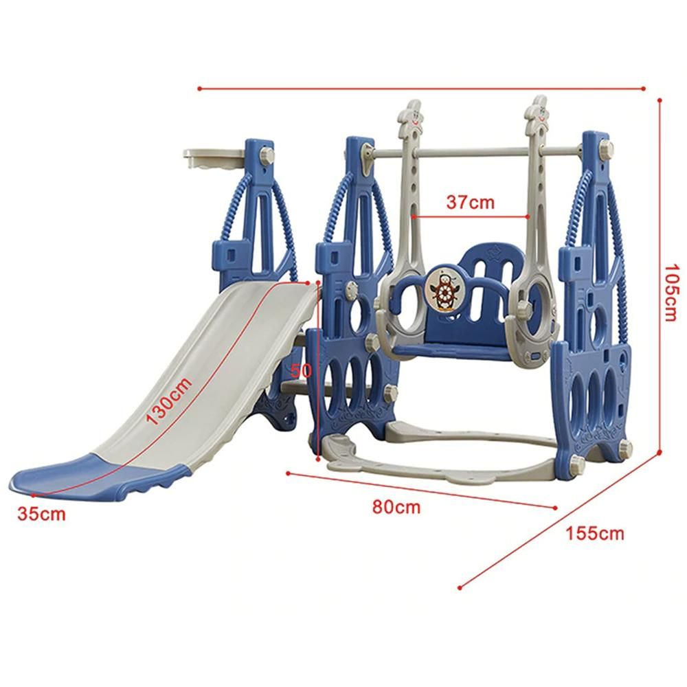 Little Story 3-in-1 Swing W/ Slide - Blue