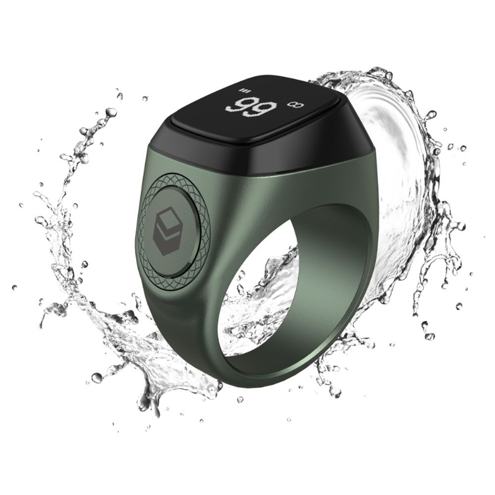 Iqibla - Smart Tasbih Zikr Aluminium Ring 18mm - Green