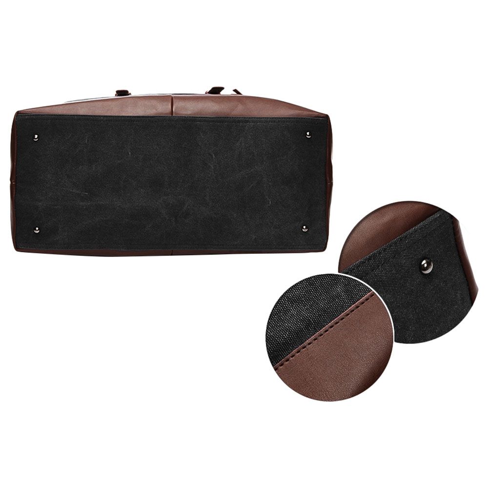 Little Story - Weekender Leather Duffle Bag - Black