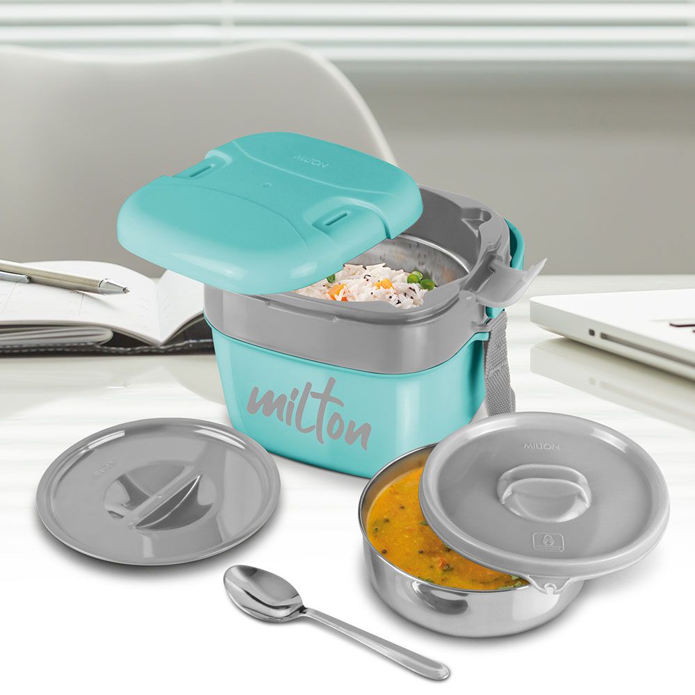 Milton - Small Inner Stainless Steel Lunch Box - 1100ml - Aqua Green