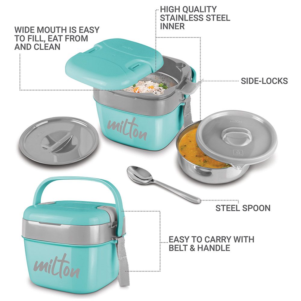 Milton - Small Inner Stainless Steel Lunch Box - 1100ml - Aqua Green