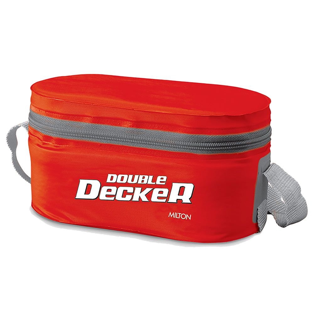 Milton - Plastic Double Decker Lunch Box w/ Lunch Bag - Red