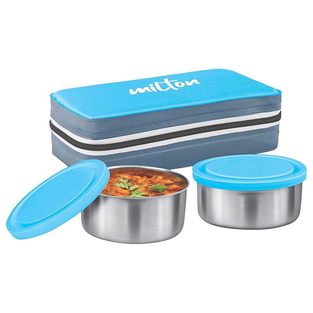 Milton - Mini Insulated Tiffin w/ 2 Containers - Blue