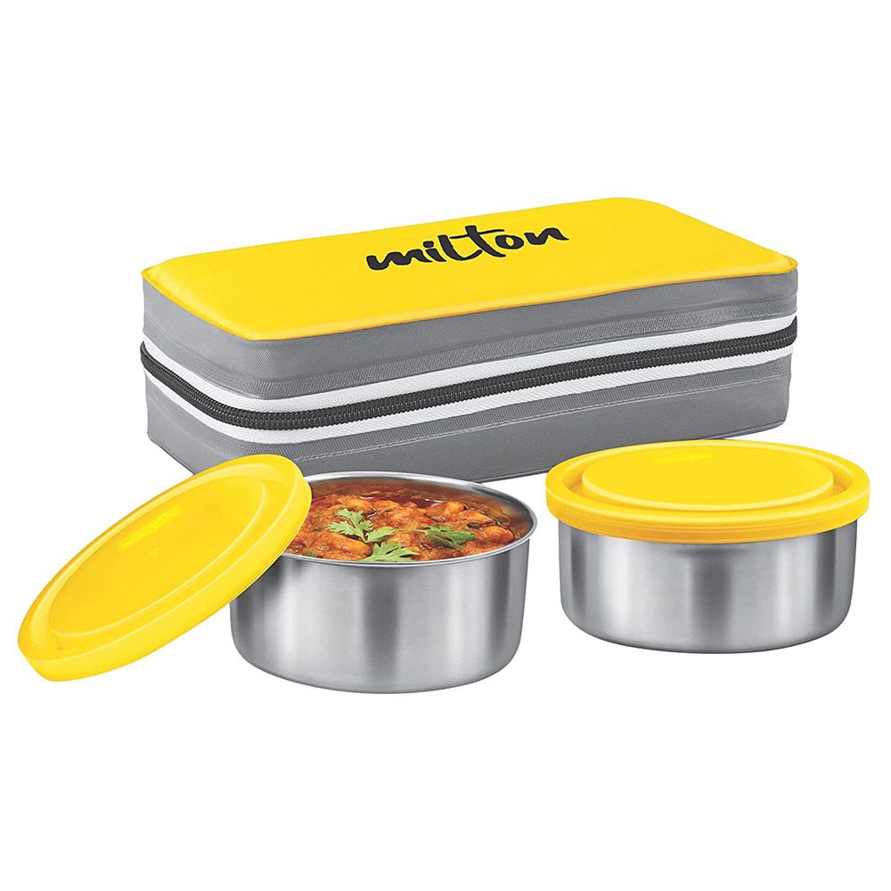 Milton - Mini Insulated Tiffin w/ 2 Containers - Yellow