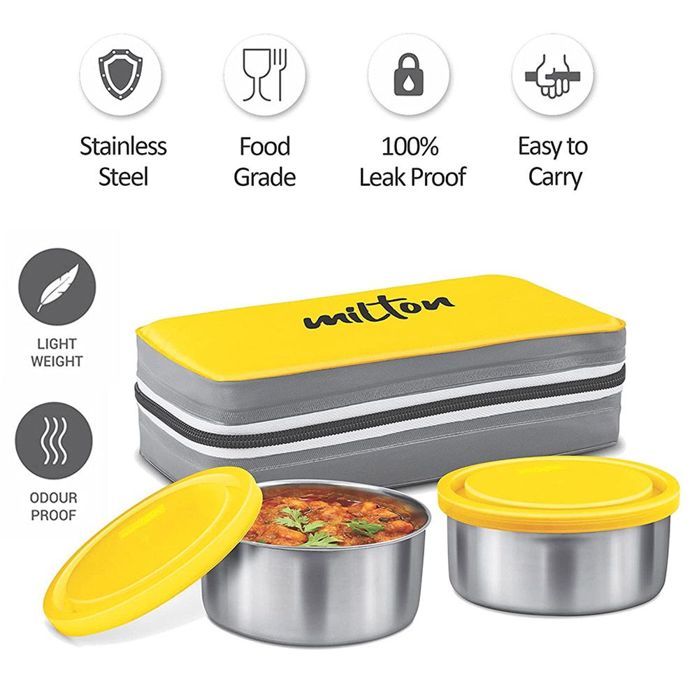 Milton - Mini Insulated Tiffin w/ 2 Containers - Yellow