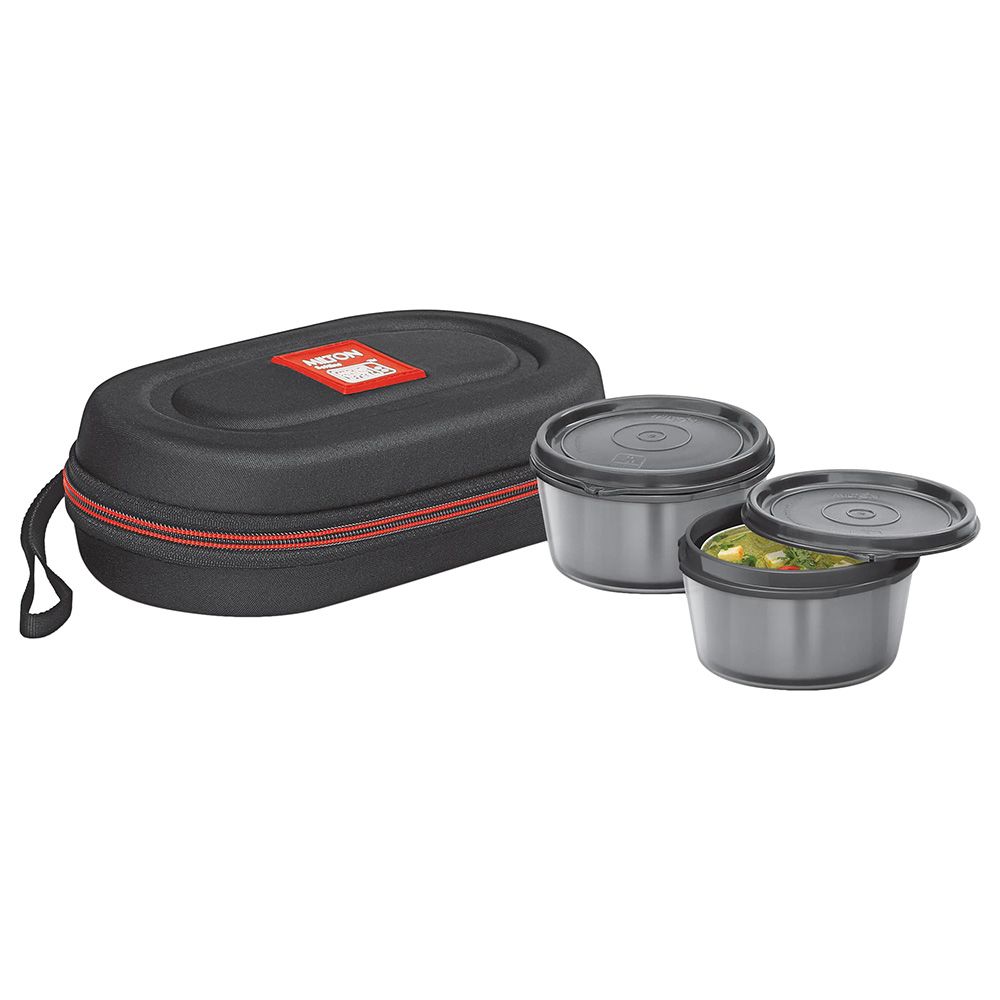 Milton - Stainless Steel Insulated Tiffin Set - 640ml - Black