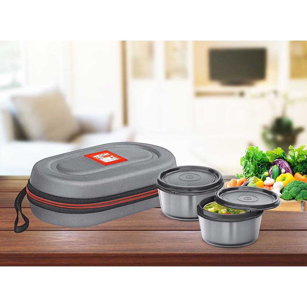 Milton - Stainless Steel Insulated Tiffin Set - 640ml - Grey