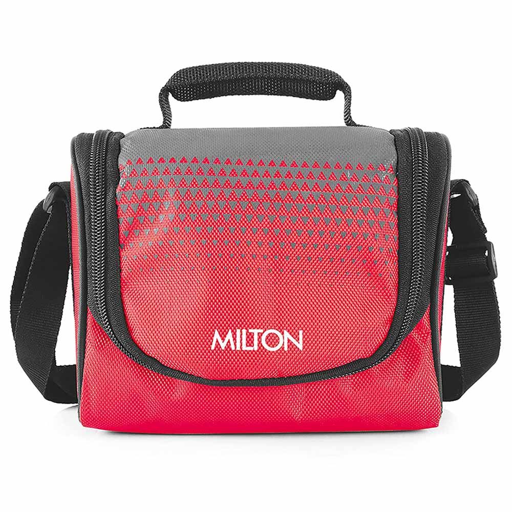 Milton - Tasty 3 Stainless Steel Containers Lunch Bag w/ Tumbler - Red