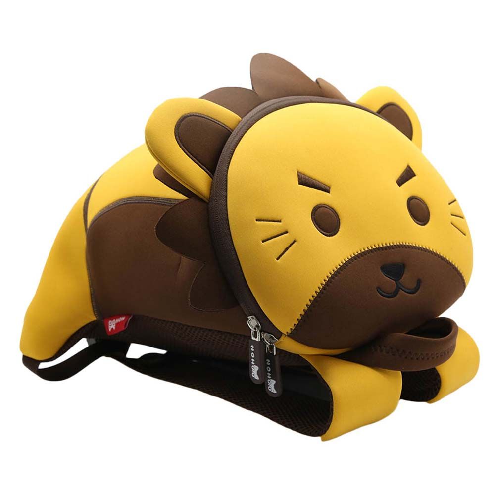 Nohoo - Jungle 3D Lion Backpack Medium - Yellow - 10-Inch