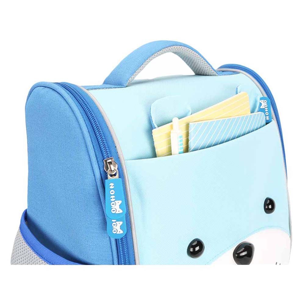 Nohoo - Jungle Sapiential Bear Kids School Bag - Blue