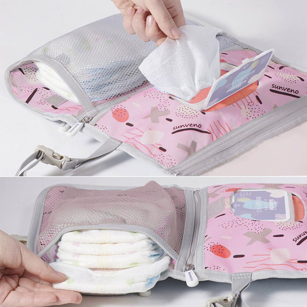 Sunveno - Diaper Changing Pad Clutch Kit - Pink