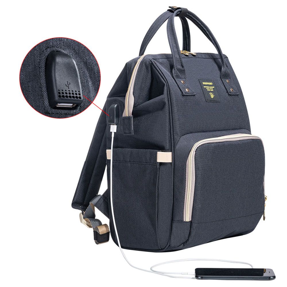 Sunveno - Diaper Bag with USB - Black