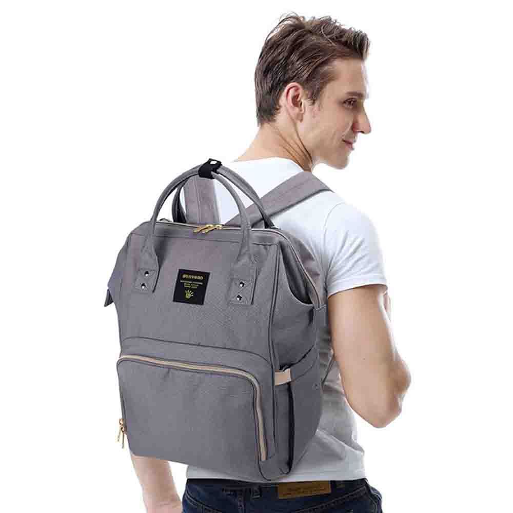 Sunveno - Diaper Bag with USB - Grey + Hooks