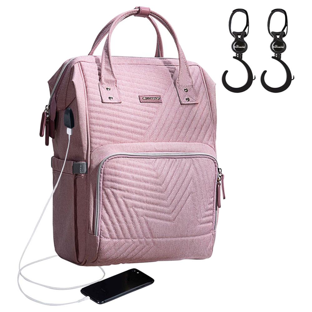 Sunveno - Diaper Bag w/ Stroller Hooks - Nova Pink