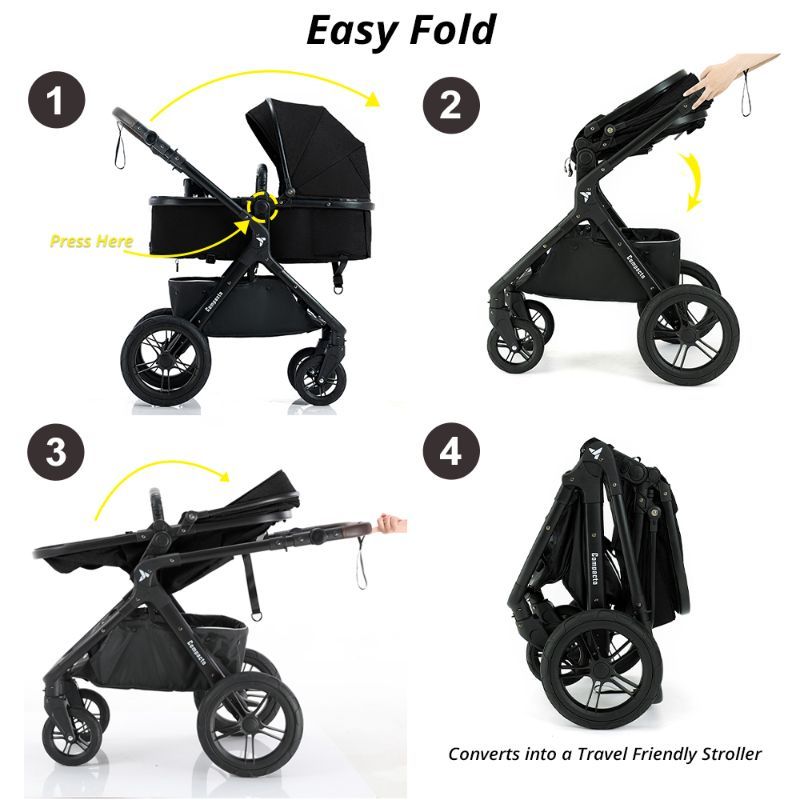 Teknum - 3-in-1 Compacto Travel Stroller - Black