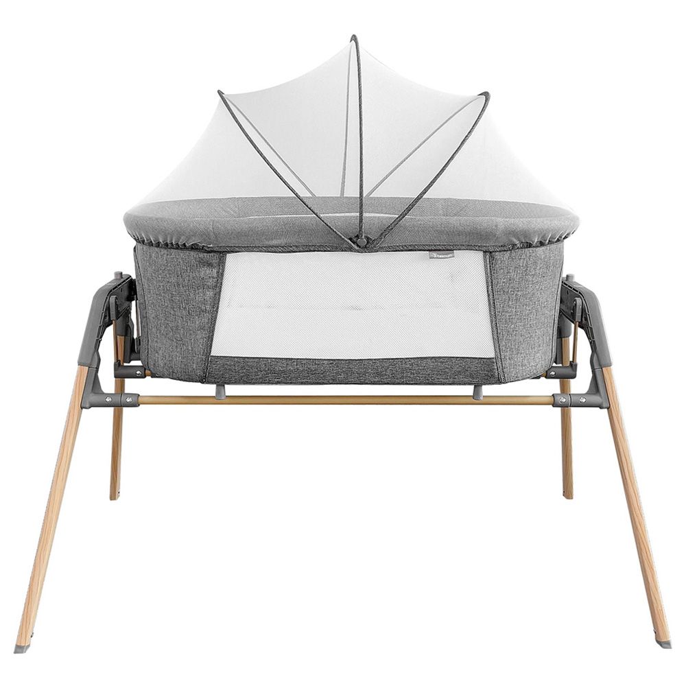 Teknum - 3-in-1 Baby Rocker Bassinet With Mosquito Net - Grey