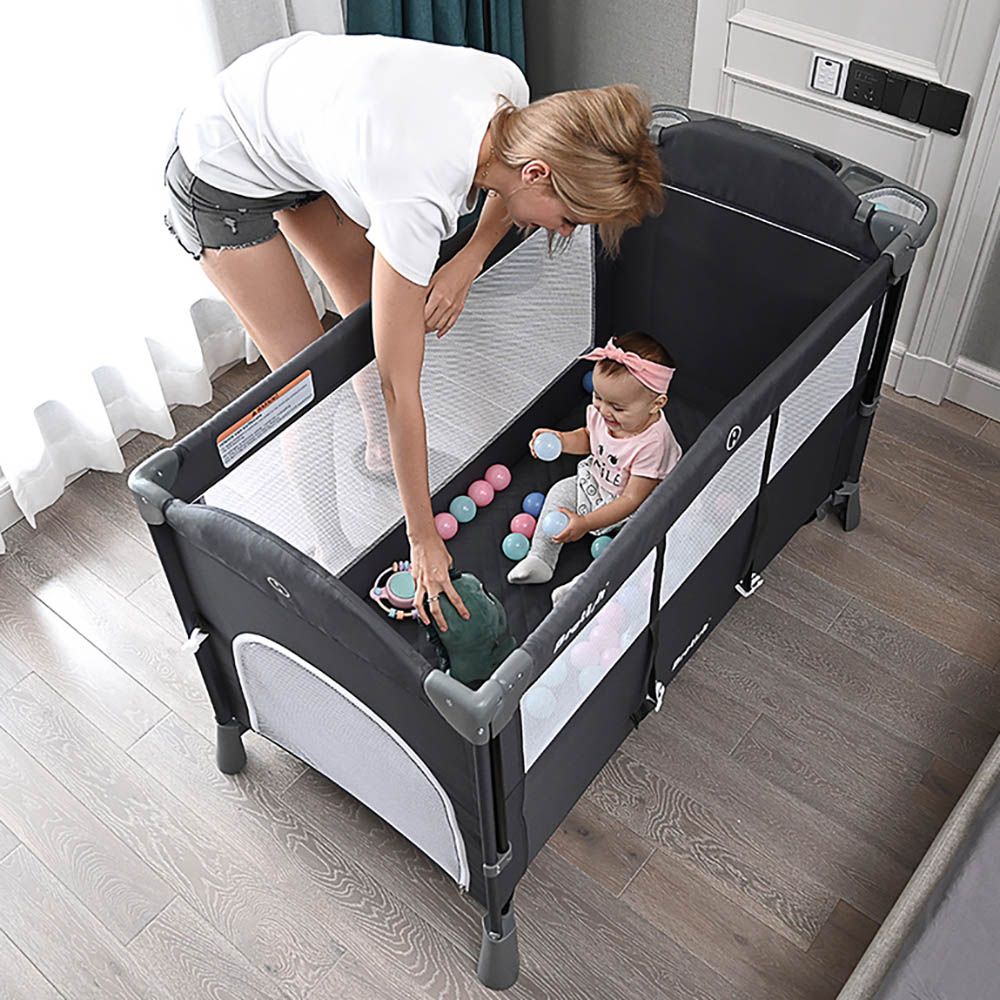 Teknum - 4-in-1 Baby Bedside Co-Sleeper Bassinet - Black