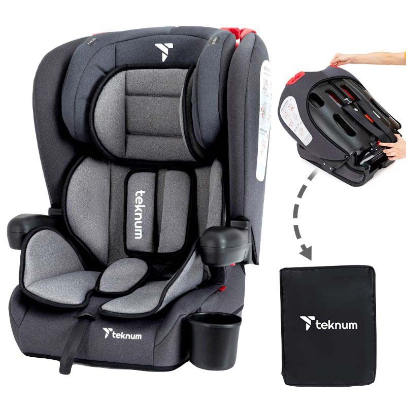 Teknum - Pack And Go Foldable Car Seat - Grey