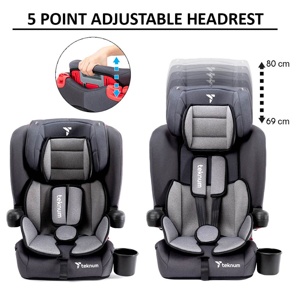 Teknum - Pack And Go Foldable Car Seat - Grey